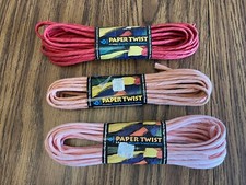 Maxwells Twisted Craft Paper x 3 - Red -Peach - Pink - 5.5 Metres of each Colour