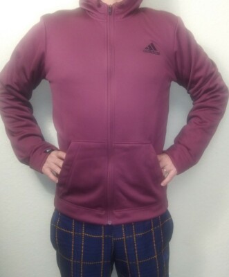 Mens ADIDAS Full Logo Pocket HOODIE Mesh SWEATSHIRT Size M