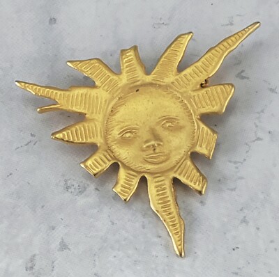 Sun Face Pin Men's Gold Tone Sun Face Collar Pin From The Tie Rack Store | eBay