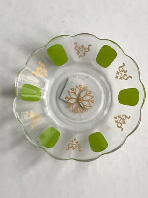 NEU 6er SET PASABAHCE TÜRKISCH GOLD GRÜN KLAR TEEGLAS UNTERTASSEN TEETELLER