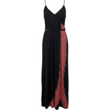 Express Maxi Wrap Dress S Black Red Tie Dye Boho Eclectic Festival NWT