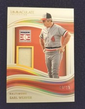 2023 Panini Immaculate Collection Earl Weaver Patch Baseball HOF #/10 Rare SSP