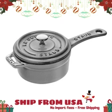 Staub Cast Iron 0.275 qt Mini Saucepan - Graphite Grey, Cast Iron