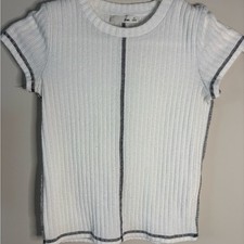 Wilfred Free White Knit Top with Black Accent size XS