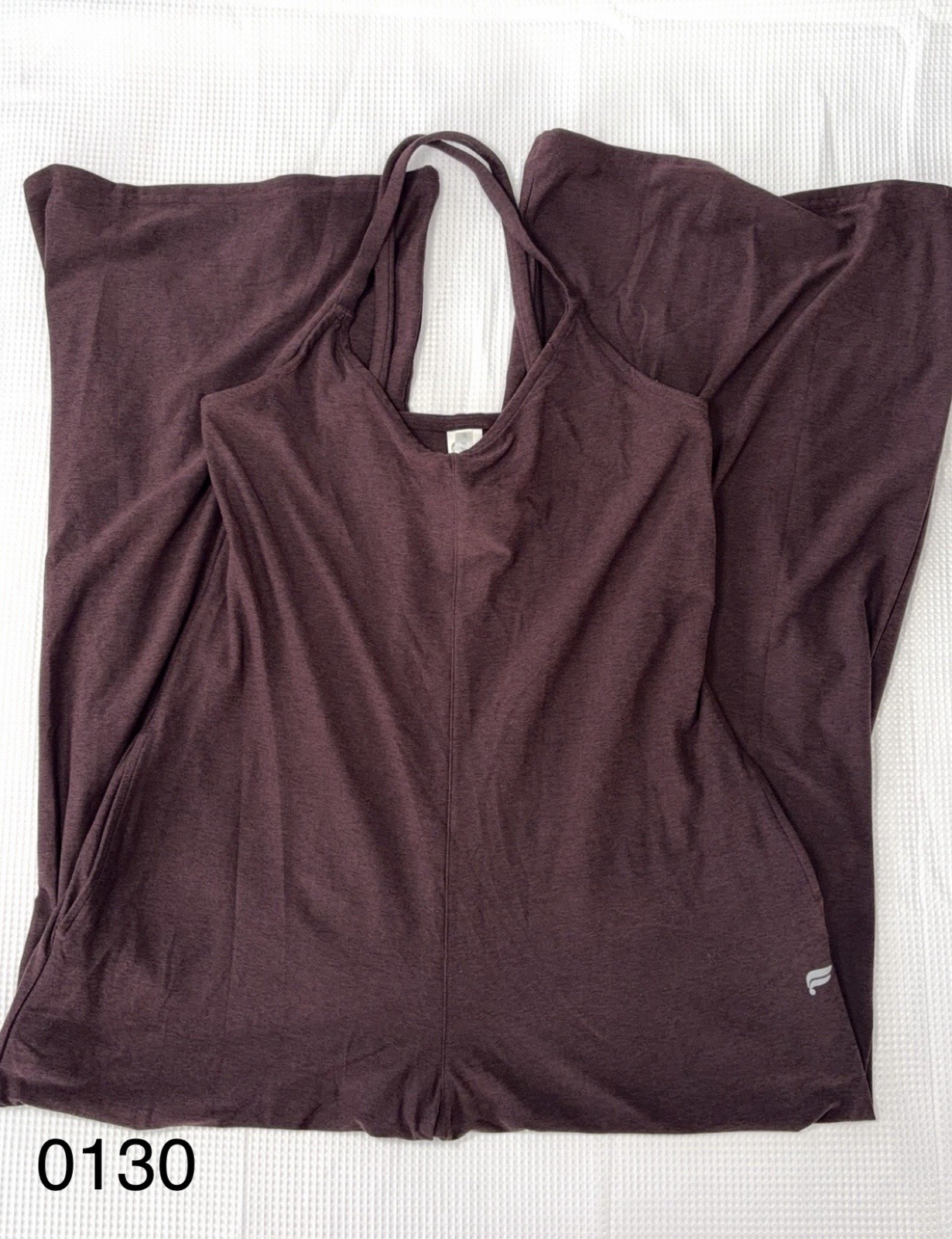 Fabletics Cloud Jersey Wide Leg Jumpsuit, Oxblood Heather, Womens S