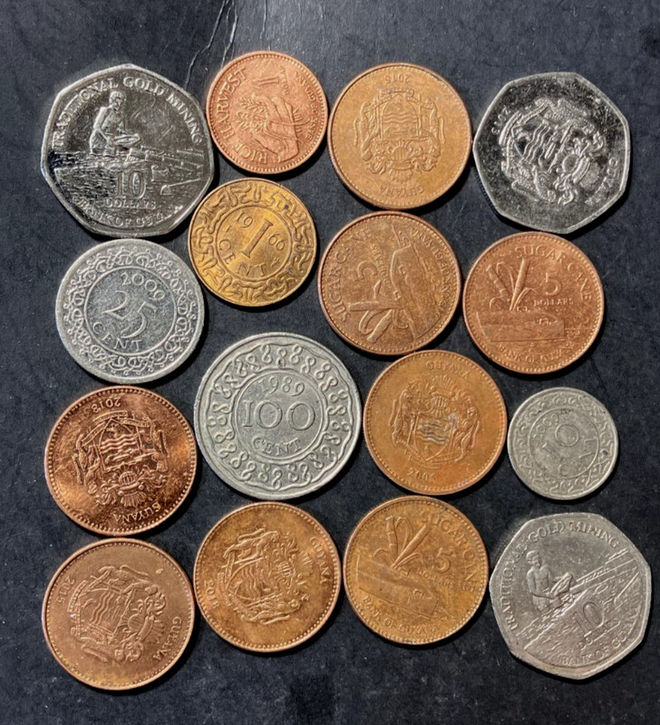 Old GUYANA/SURINAME Coin Lot - 16 Excellent Coins - Lot U22