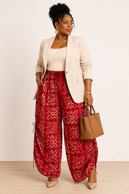 Adire Pallazzo Hose African Ready-to-Wear One Size + Strings Holiday Wear