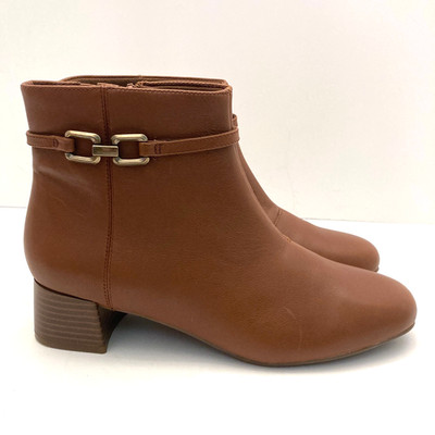 Clarks Collection Iridessa Air Ankle Boots Dark Tan Leather Womens 9.5 EU 41