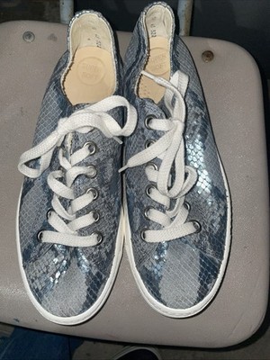 Paul Green Super Soft Blue Snake Pattern Lace Up Sneakers Size UK 5/U.S. 7.5