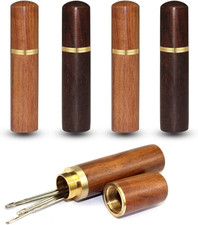 4 Pieces Sewing Needles Holder Sewing Storage Case Wooden Needle Storage Case Bo