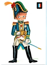 Vintage Postcard 1800s French European Military Uniform Illustration