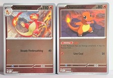 Charmander 11 Charmeleon 12 Reverse Holo Evolution Line Phantasmal Flames NM-LP 