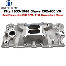 Square Bore Dual Plane Intake Manifold For 1955-1986 Sbc Chevy V8 Carb Engine Square Bore Dual Plane Intake Manifold For 1955-1986 Sbc Chevy V8 Carb Engine