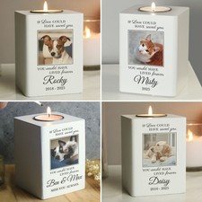 Personalised Pet Memorial Tealight Candle Holder – Photo Upload Remembrance Gift