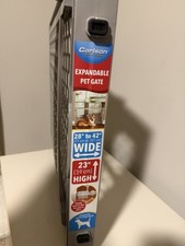 Carlson Expandable Plastic Pet Gate 28-42" Wide 23" High Gray for S M L Dogs