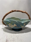 Vtg Roseville Pottery 310-10 Blue Apple Blossom Center Piece 1949 Art Nouvea S