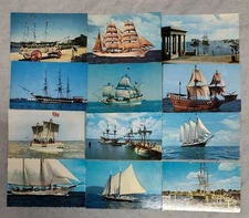Sailing Ships Maritine Vintage Postcard Lot Vessels Sailboat Masts Boat Nautical