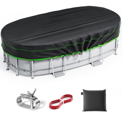 9x18 Ft Oval Pool Cover - Heavy Duty Solar Rectangular Pool Cover Protector, ...