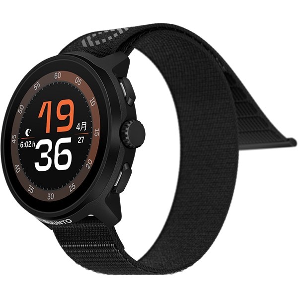 SUUNTO RUN ALL BLACK 46mm Textile Strap AMOLED GPS Smartwatch