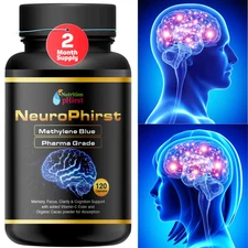 Methylene Blue Pharmaceutical Grade Capsules, 120 Capsules, 2 Month Supply - USA