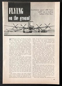 Lockheed R6V Constitution 1946 article “Flying on the Ground” Laboratory Mock-Up