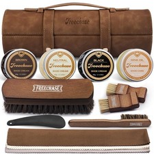 Leather Shoe Polish Kit 13 PC Shine Boot Care for Men Women Gift