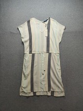 Shore Women Shirt Dress XL Multicolor Striped Cap Sleeve Drawstring Waist Boho