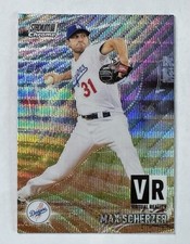 2021 Stadium Club Chrome Wave Refractor MAX SCHERZER #VR-25 Virtual Reality LA