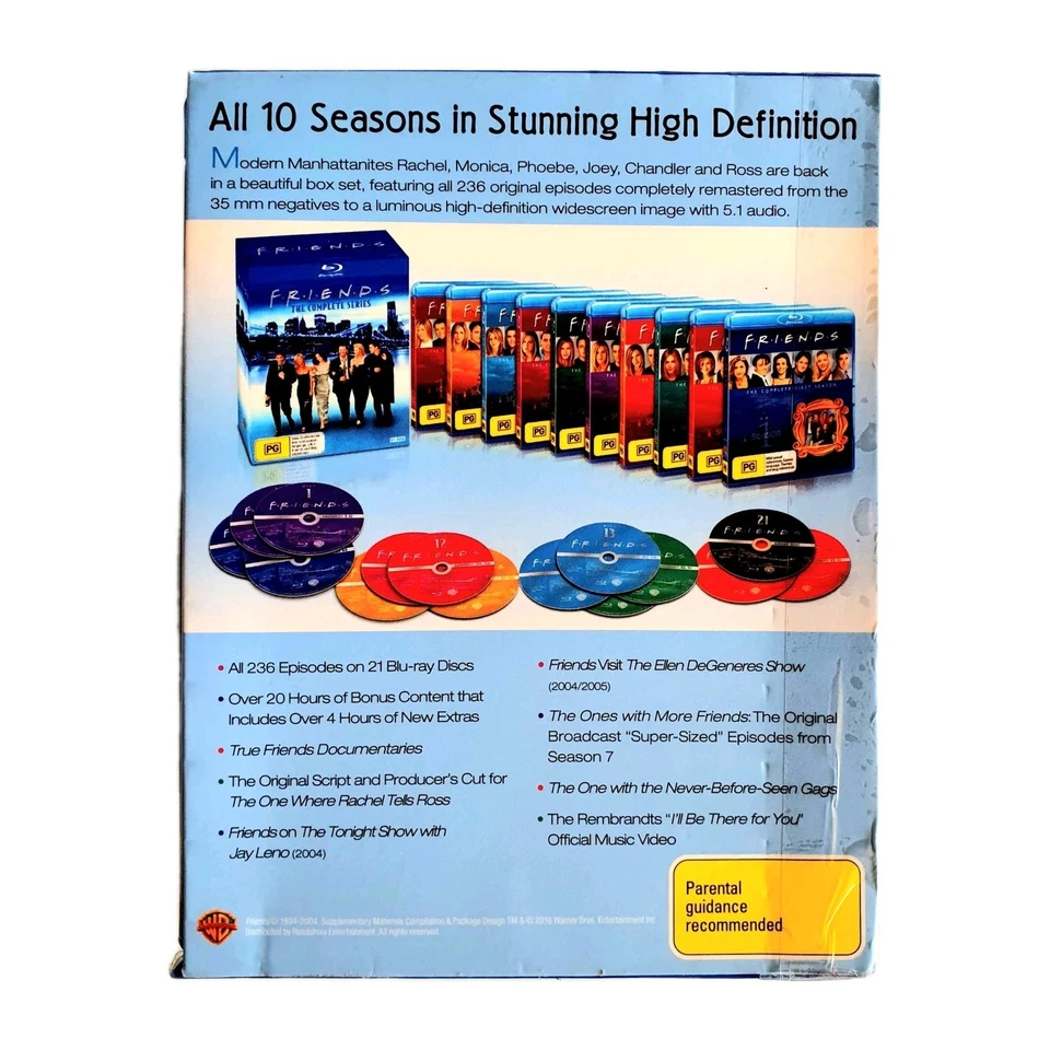 Friends The Complete Series Seasons 1-10 Blu-ray Comedy Gift Box Set, Region B - image 3 of 4