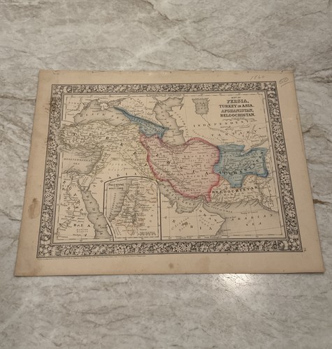 Antique c. 1860 Persia Turkey Asia Afghanistan Beloochistan Palestine Map - Picture 1 of 5