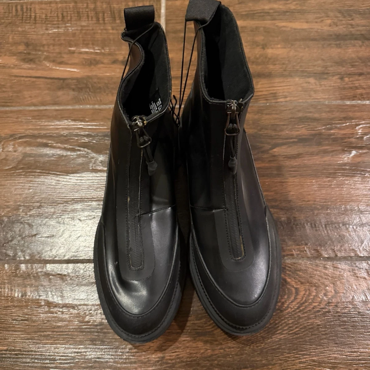H&M Black Leather Chukka Boots with Pull Tabs Men main image 3