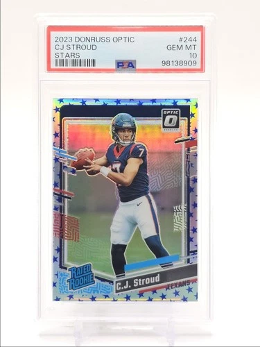 C.J. STROUD 2023 DONRUSS OPTIC RATED ROOKIE STARS PRIZM GEM RC PSA 10 Q0423