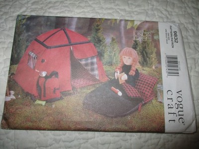 Vogue Craft 9832 Linda Carr 18'' Doll Camping Tent Sleeping Bag Backpack Uncut