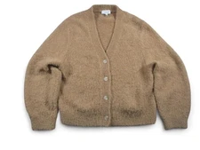 & Other Stories Cardigan Womens Medium Camel Alpaca Wool Blend Button V Neck