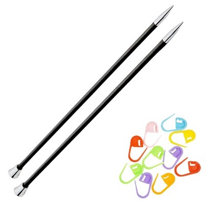 KnitPro Karbonz 14in US 1 (2.25mm) Straight Single Point Knitting Needles | L...