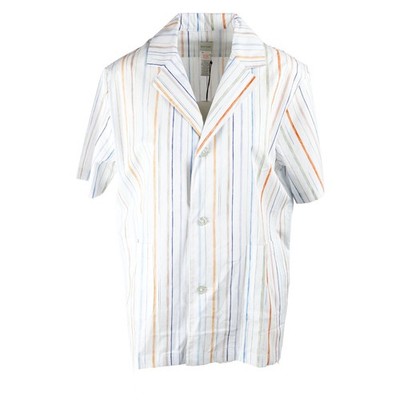 Paul Smith Herren Pyjama Oberteil Gestreift Kurzarm Baumwolle Größe S
