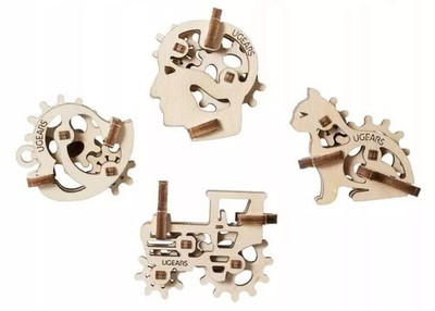 4820184120587 Puzzle 3D Ugears U-Fidgety Trybiki 4 szt. 36 el. Ugears