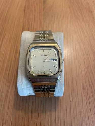 Vintage Seiko SQ Quartz Day Date Watch 8123-5000 Gold Men’s Watch New Battery