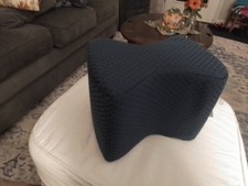Navy Blue Orthopedic Pillow for side sleepers and knee pain
