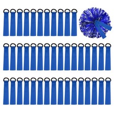 48 Pcs Cheerleader Pom Poms Name Tag Blank Gear Tags Blue