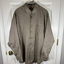 Arrow Men  s Dress Shirt Long Sleeve Size XL 17 1/2 34/35 Wrinkle Free Pique Sand