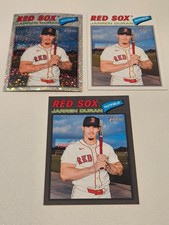 Jarren Duran '26 Heritage Lot (3)- Silver Sparkle, Black paper, Base #15- Boston