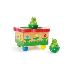 small foot 7541 wooden music box dancing frogs, cute figures dancing to the melo