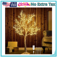 Lighted White Twig Tree with Fairy Lights 4FT 150 LED Lights for Christmas Home