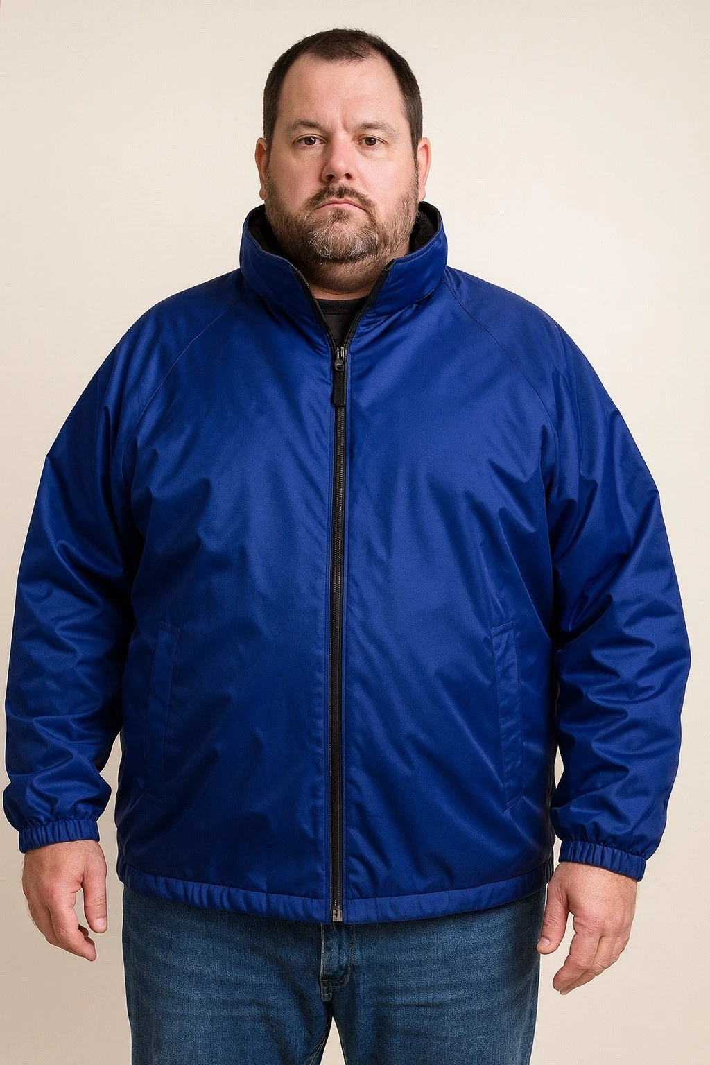TekGear Blue Insulated Jacket Fleece Lined Zip Front Lightweight Outdoor Coat