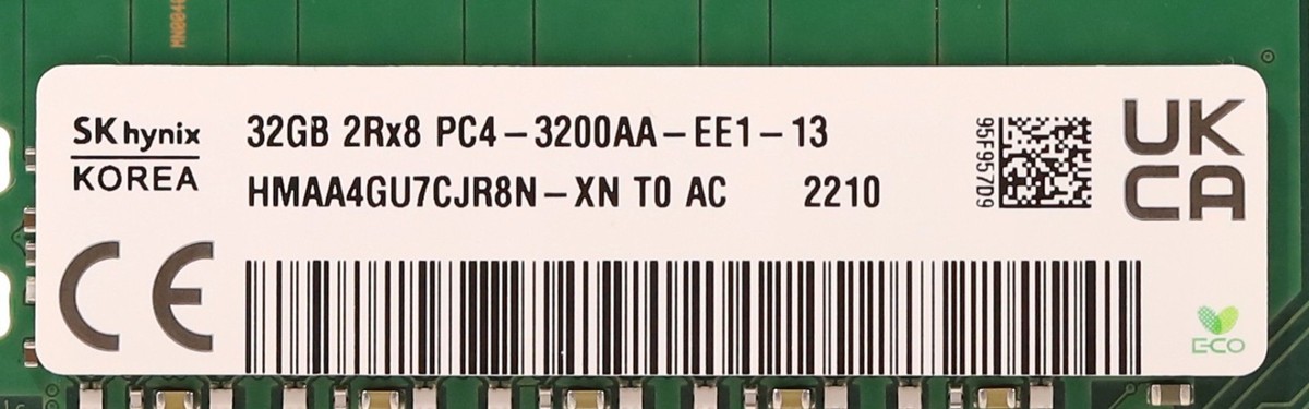 SK Hynix 32GB 2Rx8 PC4-3200AA-EE1-13 ECC Unbuffered Server RAM