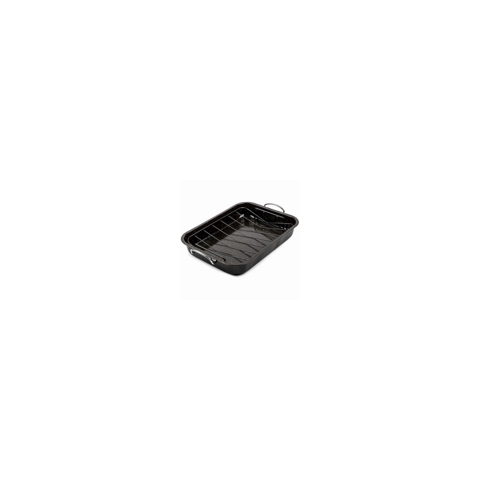 Brooklyn Steel 36102 Retrograde Roasting Pan + Rack, Black, 16.5 x 11.5 In. -