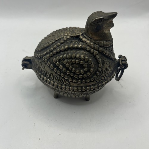 Vintage HON Hen On Nest Hand Cast Brass Trinket Box Dhokro Indian - Picture 8 of 11