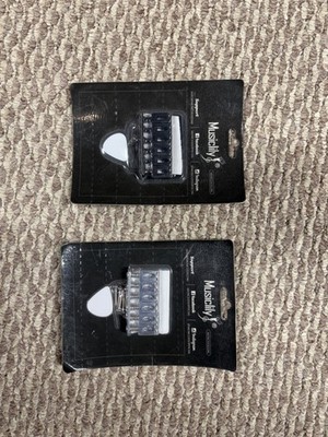 2 MusicLily Guitar Bridges, Black and Silver, Fixed Bridge