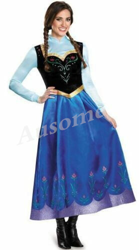 Book Week Women Frozen Queen Elsa Princes Anna Adult Dress Costume Cosplay 8-16 - Picture 8 of 10